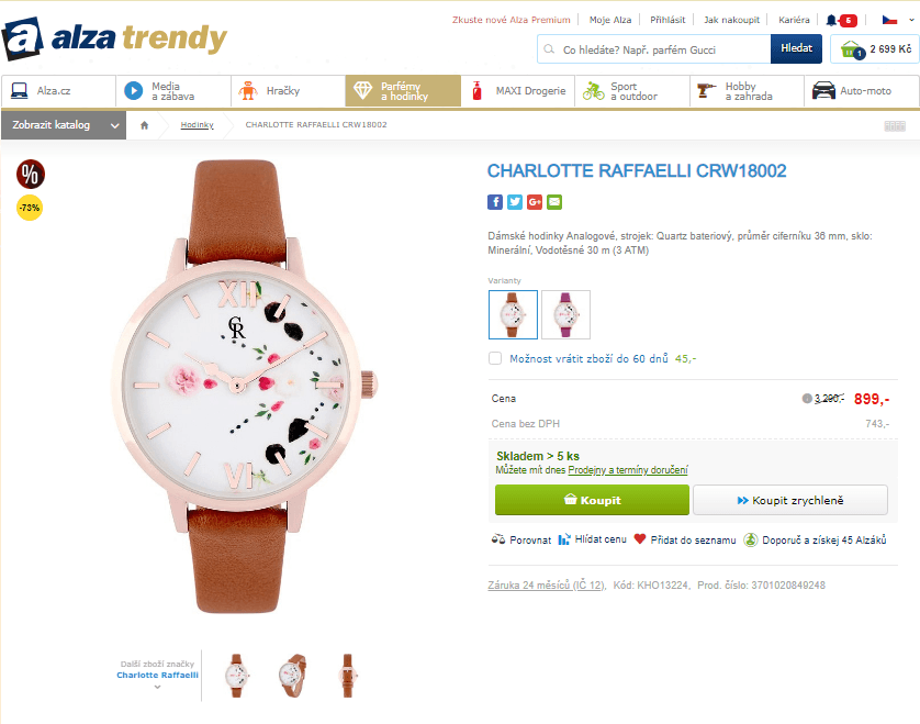 Dámské hodinky Charlotte Raffelli CRW18002