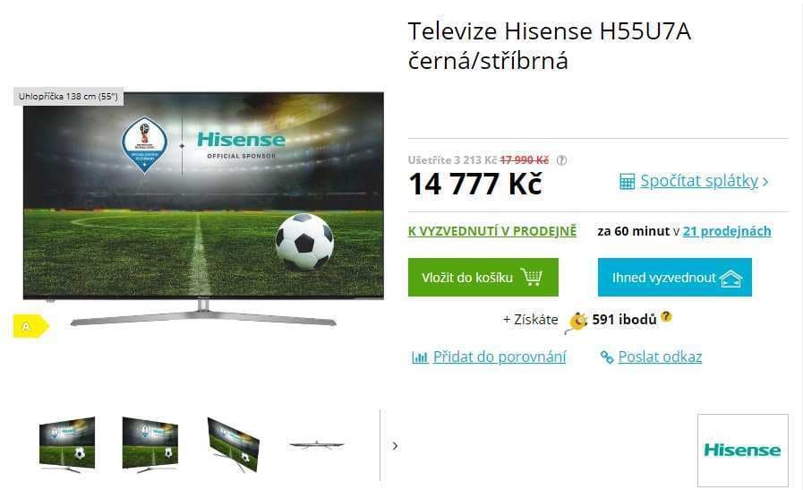 Ultra HD Smart TV, HDR, 140cm, Hisense