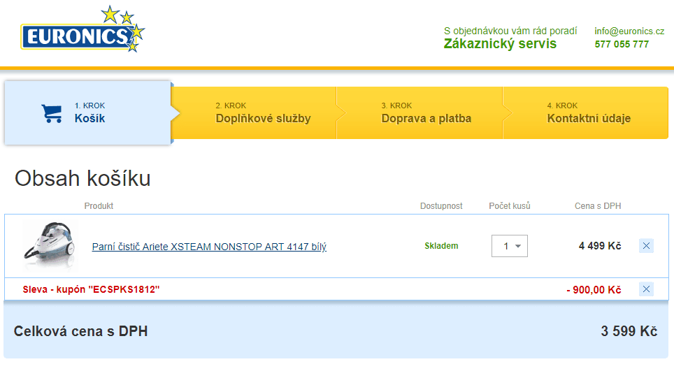 Parní čistič Ariete Xsteam nostop