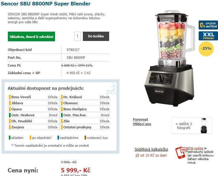Stolní multifunkční mixér Sencor, 33 000 otáček