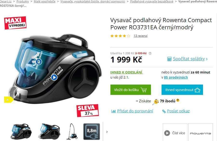 Bezsáčkový vysavač Rowenta Power Cyclonic 