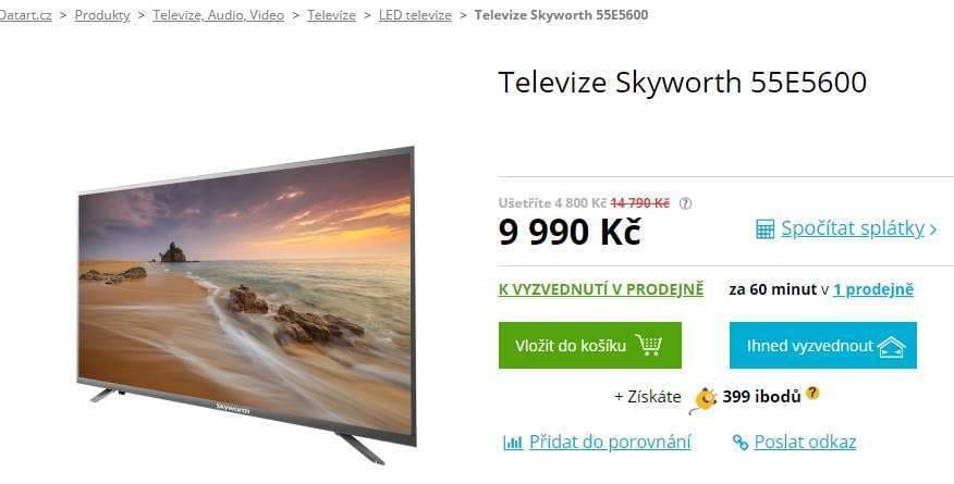 Ultra HD TV, Smart, 138 cm, Skyworth