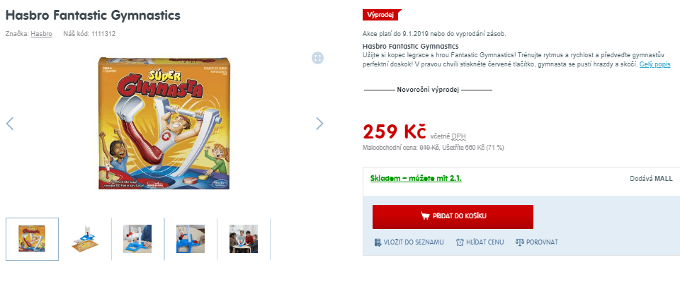 Společenská hra Hasbro Fantastic Gymnastics
