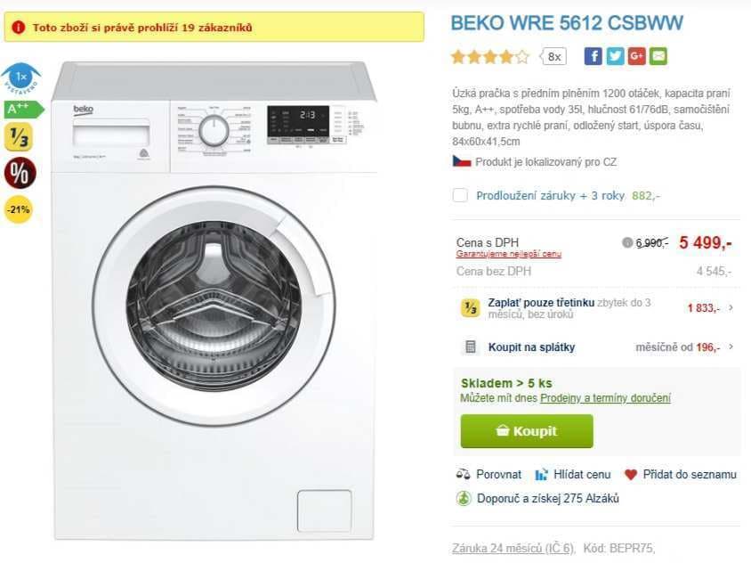 Beko, 5kg, 1200 ot., A++, 41,5 cm