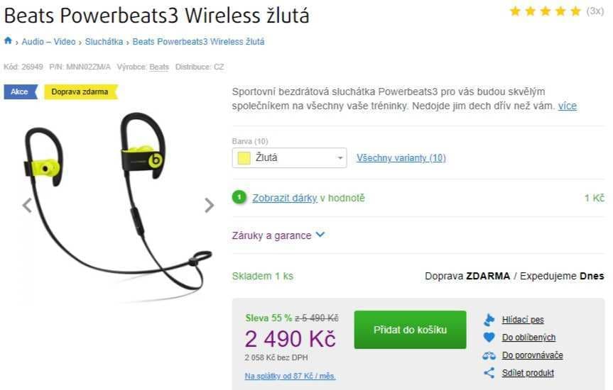 Bezdrátová sluchátka Beats by Dr. Dre Powerbeats3