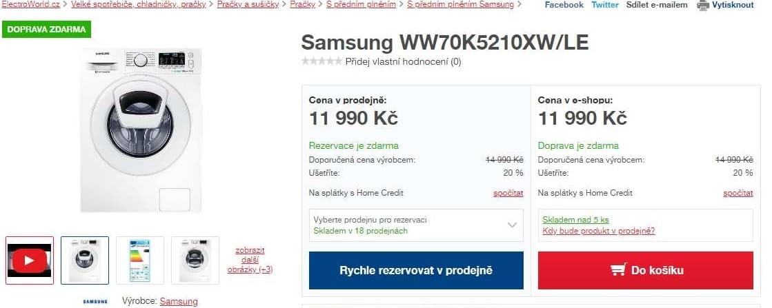 Samsung, 7kg, 1200 ot., A+++, add wash