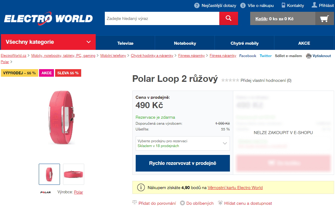Fitness náramek POLAR Loop 2