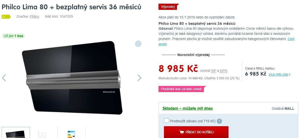 Designová digestoř PHILCO LIMA