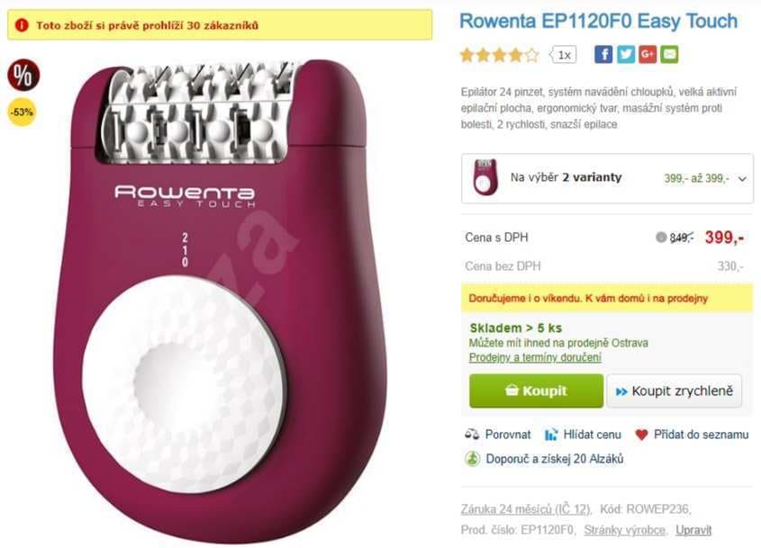 Epilátor Rowenta Easy Touch