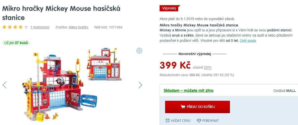 Mickey Mouse hasičská stanice + figurky