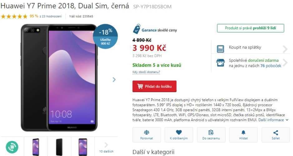 Huawei, 8x 1,4GHz, 3GB RAM, 5,99", LTE