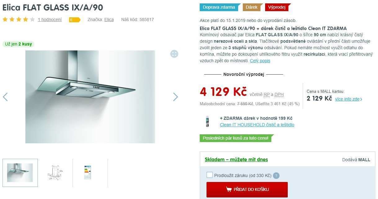 Komínová digestoř Elica FLAT GLASS 