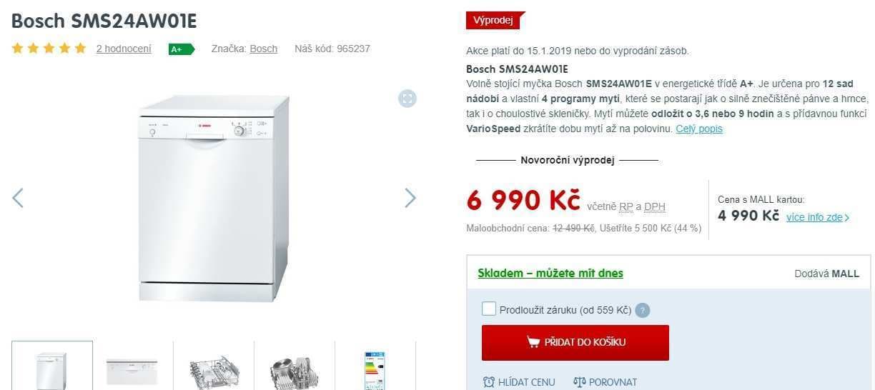 Myčka nádobí Bosch, 12 sad, tichá