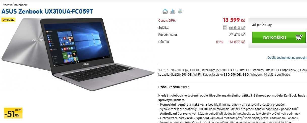 Asus, i5 2,8GHz, 4GB RAM, 13,3", 1,45kg