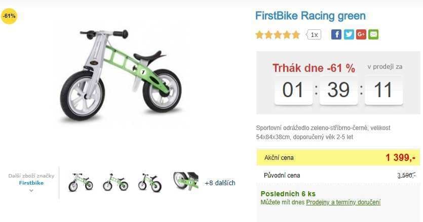 Špičkové odrážedlo First Bike RACING