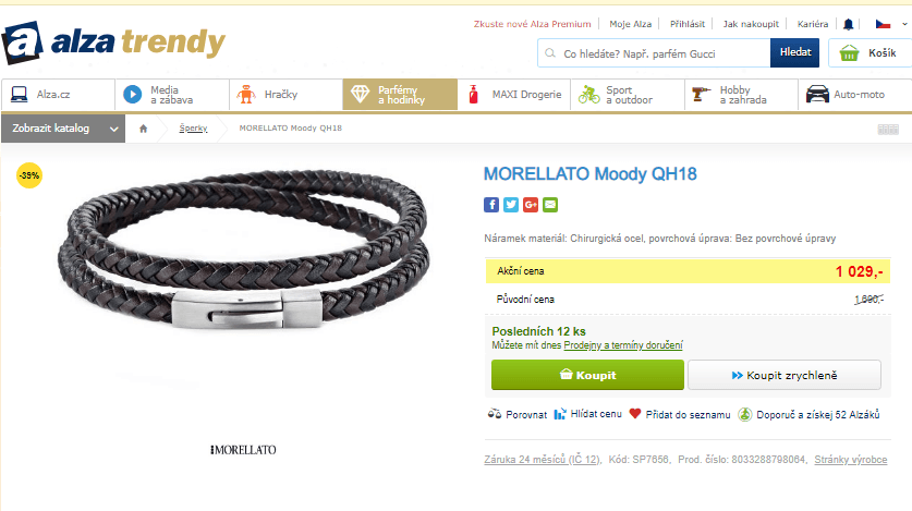 Pánský kožený náramek Morellato Moody