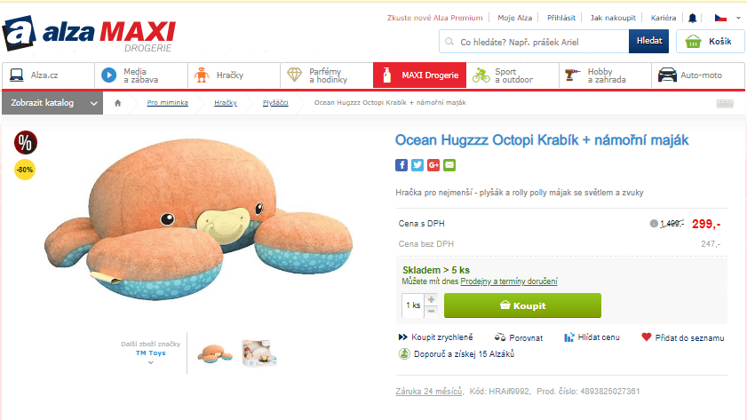 Krabík TM TOYS - světlo a zvuky
