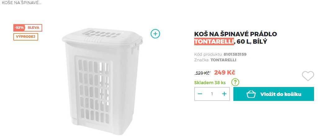 Koš na špinavé prádlo Tontarelli, 60 litrů