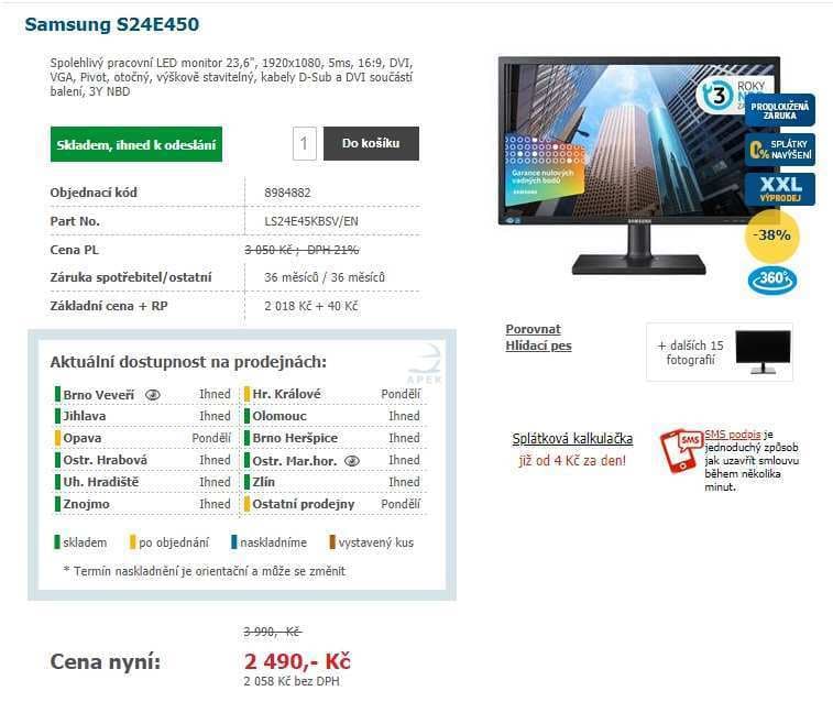 PC monitor 24" Samsung