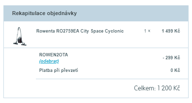 Bezsáčkový vysavač Rowenta, cyklón