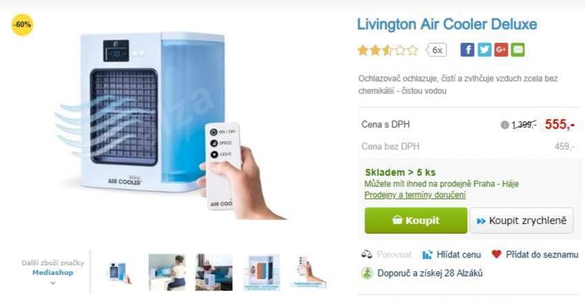 Ochlazovač vzduchu Livington Air Cooler Deluxe