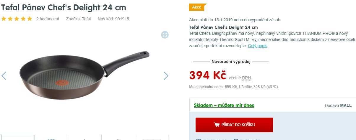 Tefal Chef 24 cm, titanium, thermo spot