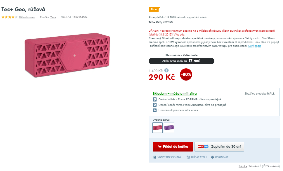 Přenosný Bluetooth reproduktor Tec+ Geo