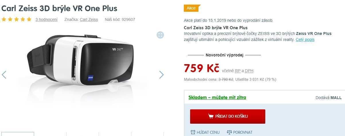 Brýle na virtuální realitu Carl Zeiss