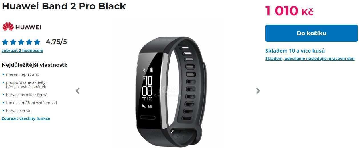 Chytrý fitness náramek Huawei Band 2 Pro