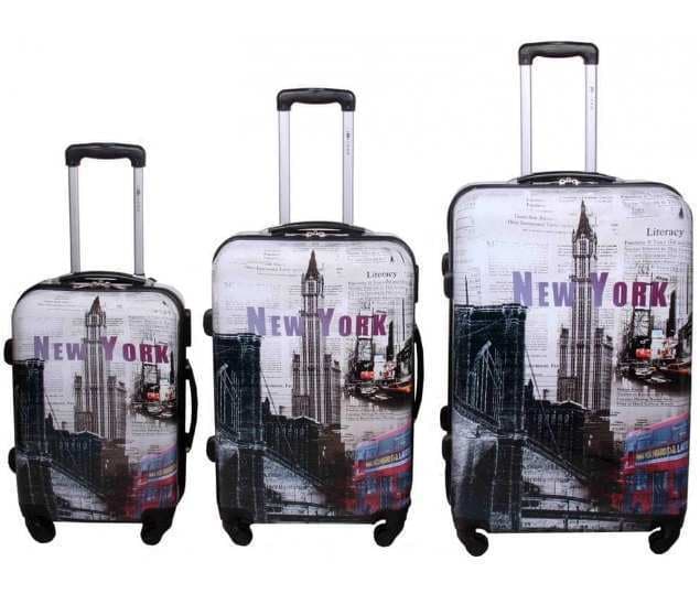 3 skořepinové kufry New York