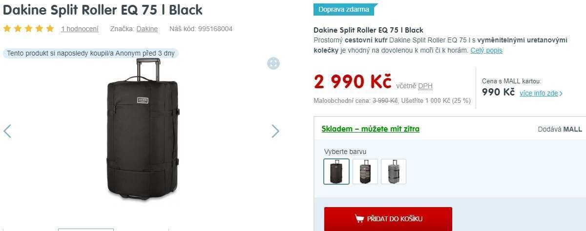 Kufr Dakine Roller, 75 litrů