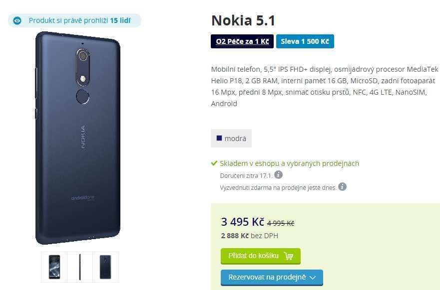 Nokia 5, 8x 2GHz, 2GB RAM, 5,5", LTE, NFC