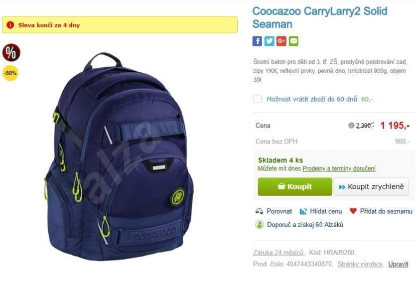 Školní batoh Coocazoo CarryLarry2 Solid Seaman