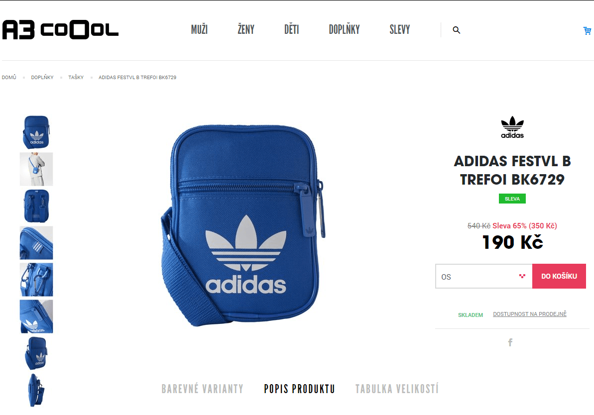 Taška přes rameno Adidas modrá