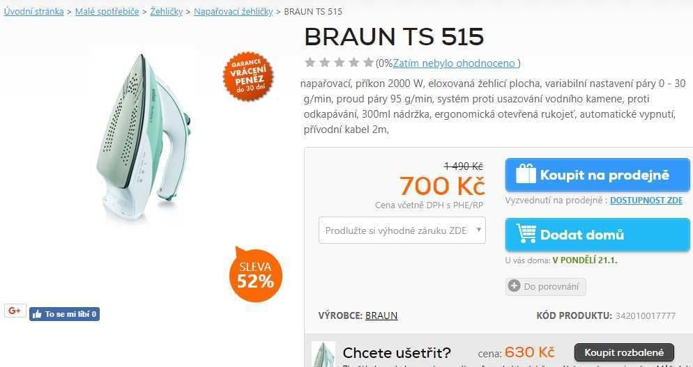 Napařovací žehlička Braun TexStyle 5