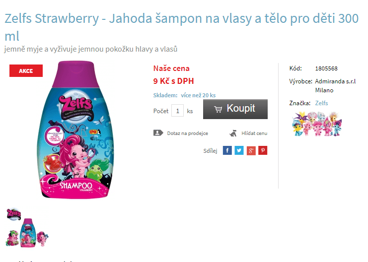 Dětský šampon na vlasy a tělo Zelfs 300 ml