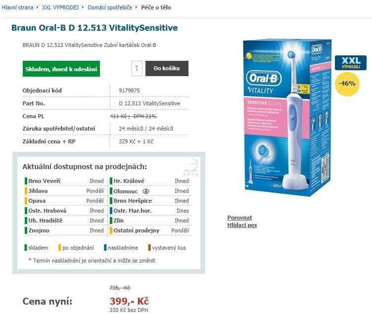 El. kartáček Oral-B Vitality Sensitive