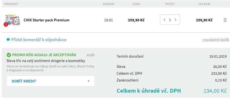 Balík 6 produktů značky CINK