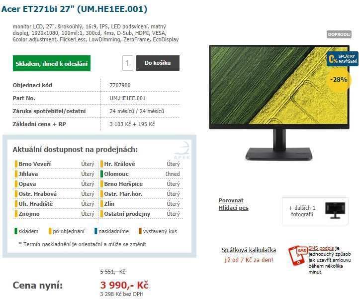 PC monitor Acer, 27", full HD