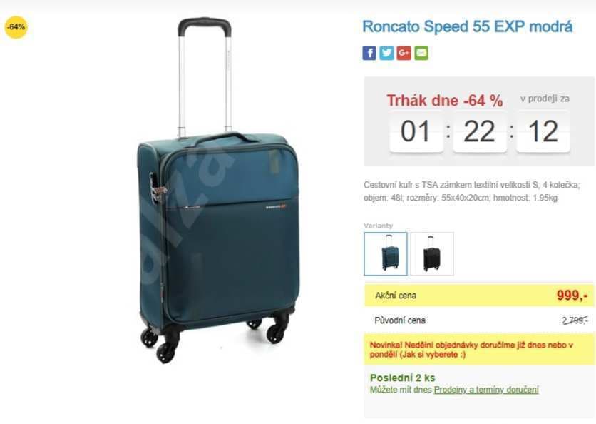 Kufr Roncato, S, 48 litrů