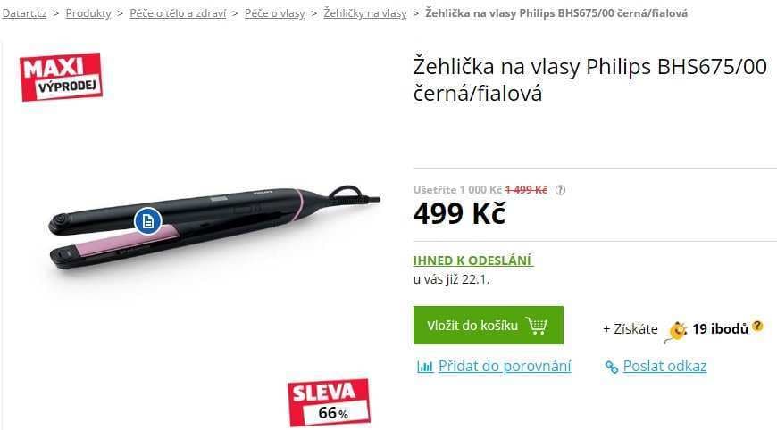 Žehlička na vlasy Philips BHS675