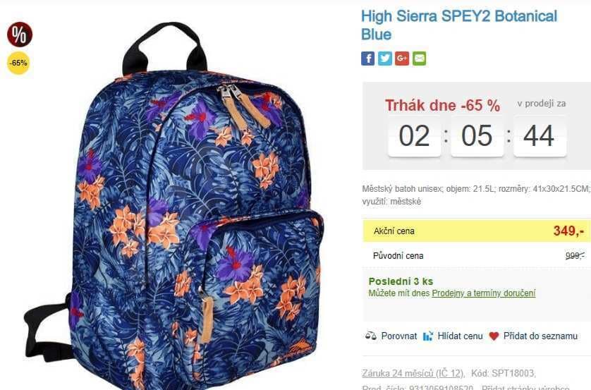 Městský batoh High Sierra SPEY2 Botanical Blue 