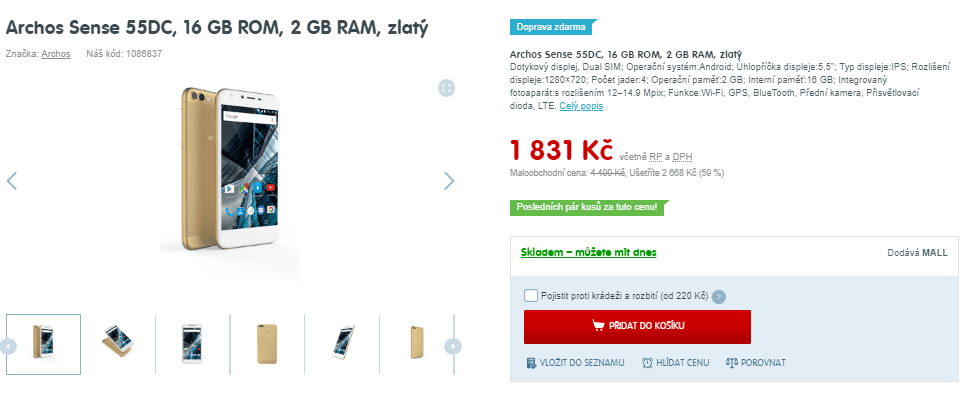 Archos, 4x 1,5GHz, 2GB RAM, 5", 