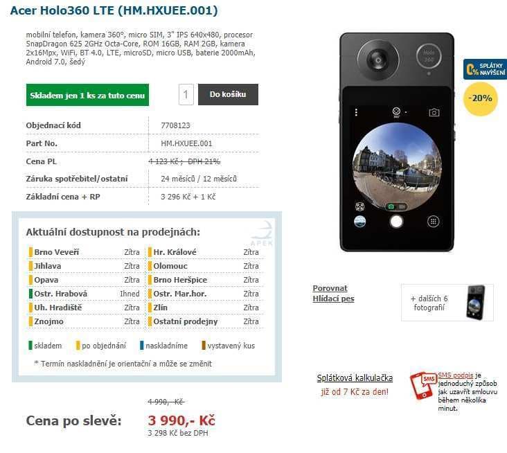 Mobil Acer Holo 360°, 8x 2GHz, 2GB RAM, 3"