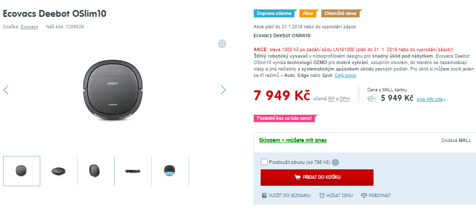 Robotický vysavač Ecovacs Deebot OSlim10
