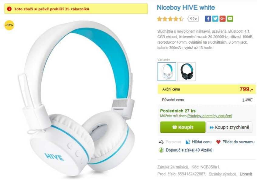 Bezdrátová sluchátka Niceboy HIVE