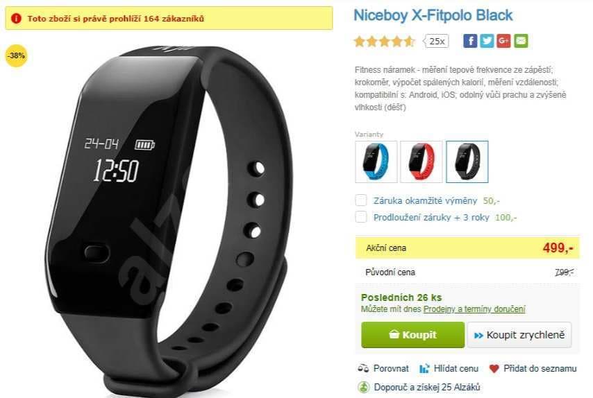 Fitness náramek Niceboy X-Fitpolo