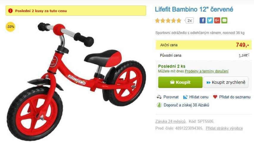 Odrážedlo Rulyt LIFEFIT BAMBINO 12"