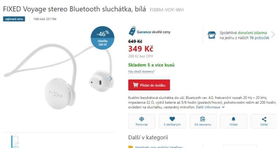 Bezdrátová sluchátka Fixed Voyage