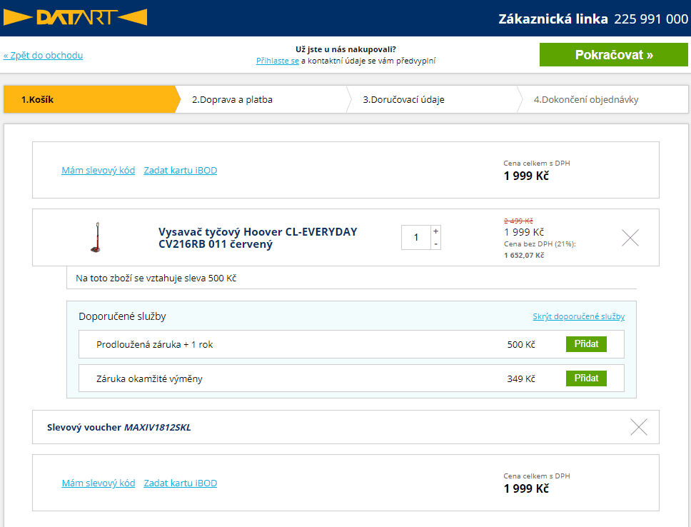 Tyčový aku vysavač Hoover, 50 min, 0,7 l